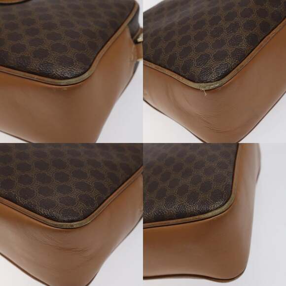 CELINE Macadam Canvas Shoulder Bag Pvc Leather Brown Gold - Picture 10 of 12